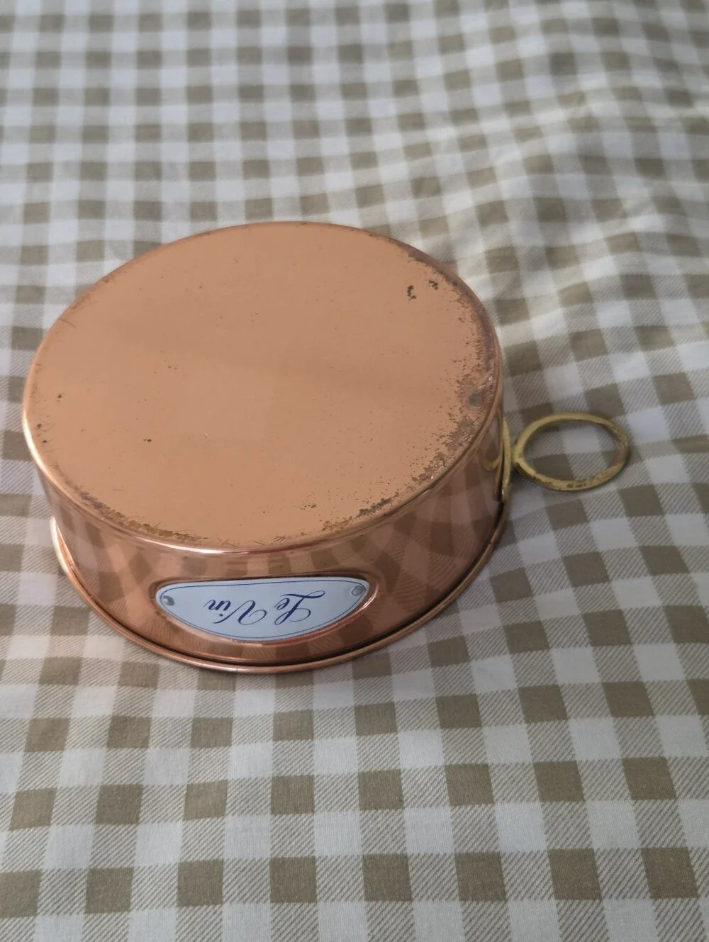 Vintage 1984 Teleflora 'Le Vin' Copper Wine Bottle Coaster + Brass Cork Holder